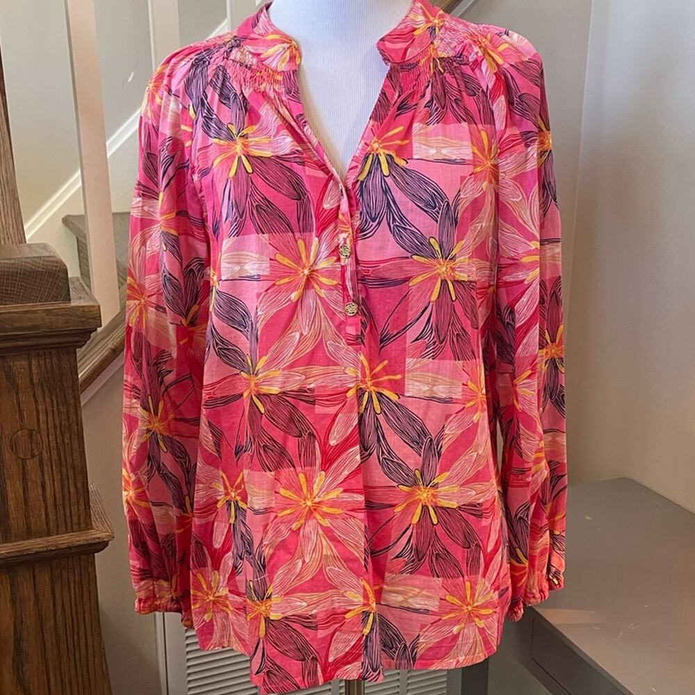 Lilly Pulitzer Cotton Elsa Floral Stemina Print Size Small